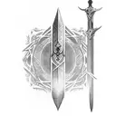 Excalibur sword tattoo design idea