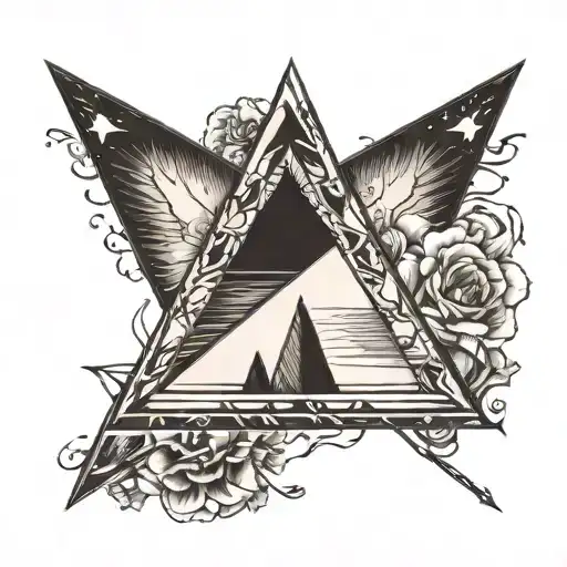 Envision an upside-down triangle, its apex pointing downward, symbolizing a connection to intuition and the subconscious tattoo design idea