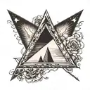 Envision an upside-down triangle, its apex pointing downward, symbolizing a connection to intuition and the subconscious tattoo design idea