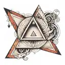 Envision an upside-down triangle, its apex pointing downward, symbolizing a connection to intuition and the subconscious tattoo design idea