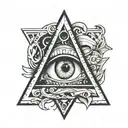upside down triangle with eye inside tattoo design idea