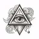 upside down triangle with eye inside tattoo design idea