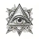 upside down triangle with eye inside tattoo design idea