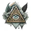 water triangle symbol  with eye inside tattoo design idea