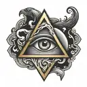 water triangle symbol  with eye inside tattoo design idea