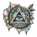 water triangle symbol  with eye inside tattoo design idea