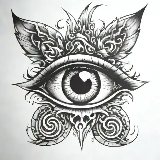 heatred and cry eyes and symbol made tattoo design idea