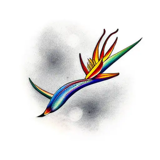 Bird of paradise flower tattoo by @vane.tattoo_ - Tattoogrid.net