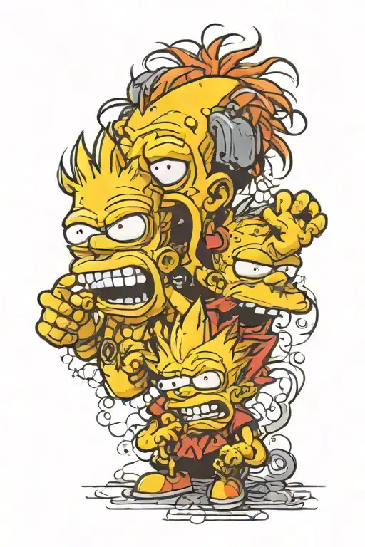 Bart simpson see no evil hear no evil speak no evil tattoo design idea