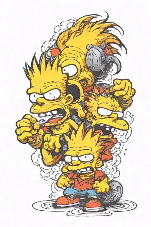 Bart simpson see no evil hear no evil speak no evil tattoo design idea