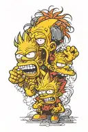 Bart simpson see no evil hear no evil speak no evil tattoo design idea