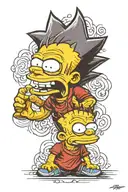 Bart simpson see no evil hear no evil speak no evil tattoo design idea