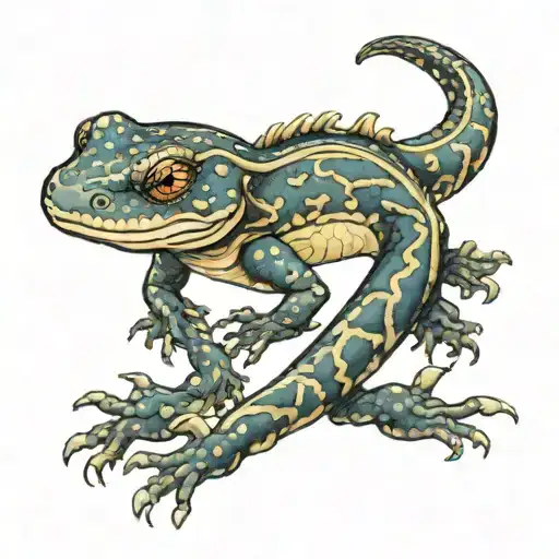Japanese Salamander tattoo design idea