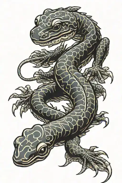 Japanese Salamander tattoo design idea
