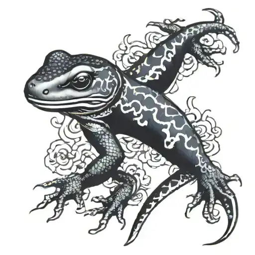 Japanese Salamander tattoo design idea