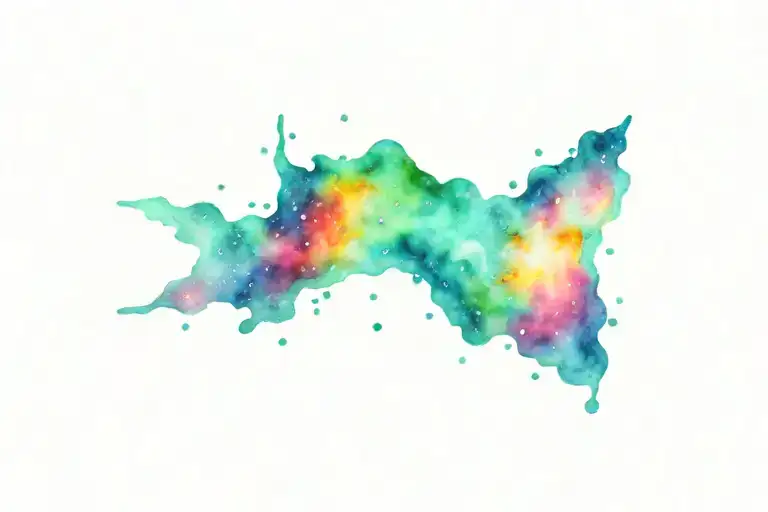 big dipper stary constelation, nothern lights swirling around tattoo design idea