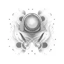 an alien beat maker or with smoke clouds forming musical notes and beats around them? The alien could be sitting   tattoo design idea