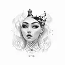 small chess queen tattoo design idea