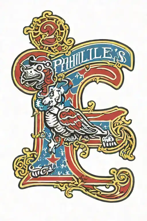 26 with phillies logo incorporated tattoo design idea