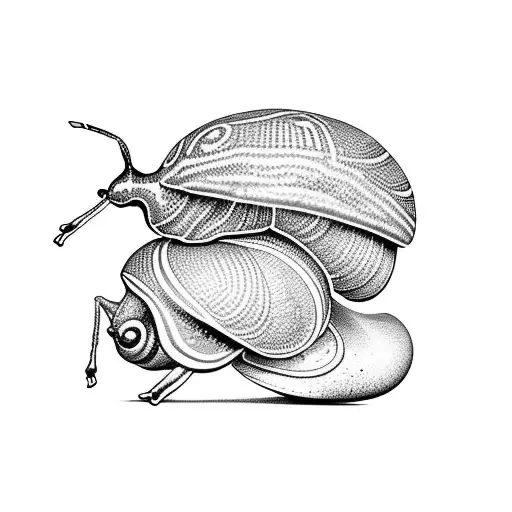 three baby snails  tattoo design idea