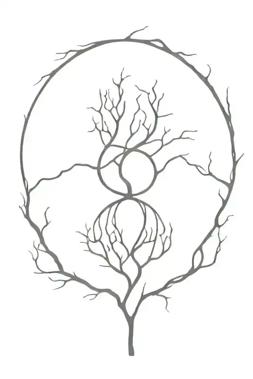 life of tree, circle of life, zen circle, cell neuron, tattoo design idea