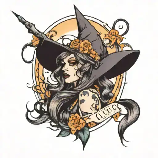 witchy style tattoo tattoo design idea