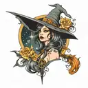 witchy style tattoo tattoo design idea