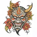 samuri mask tattoo design idea