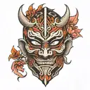 samuri mask tattoo design idea