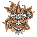 samuri mask tattoo design idea