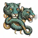 snake and panther  tattoo design idea