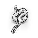 A traditional snake wrapped around a hand holding an old-fashioned dagger, symbolizing the client's passion for both snakes and vintage objects tattoo design idea