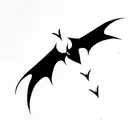 bat with wings  tattoo design idea