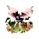 bat with wings  tattoo design idea