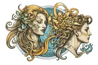 Virgo and Aquarius tattoo design idea