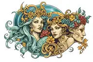 Virgo and Aquarius tattoo design idea