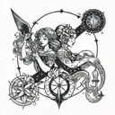 Aquarius and virgo constellation tattoo design idea