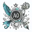 Aquarius and virgo constellation tattoo design idea