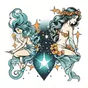 Aquarius and virgo constellation tattoo design idea
