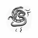 snake smoke tattoo design idea