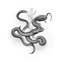 snake smoke tattoo design idea
