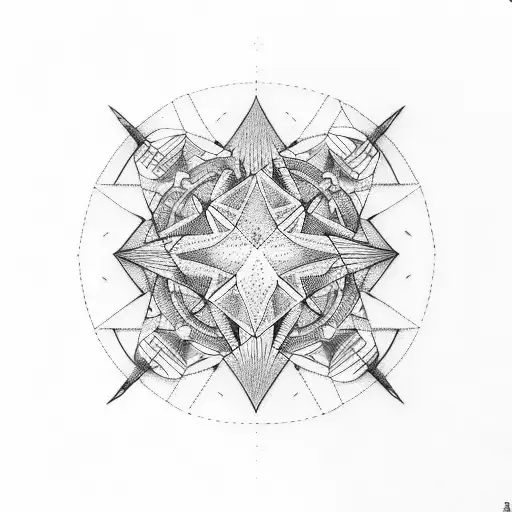 geometric nautical tattoo design idea