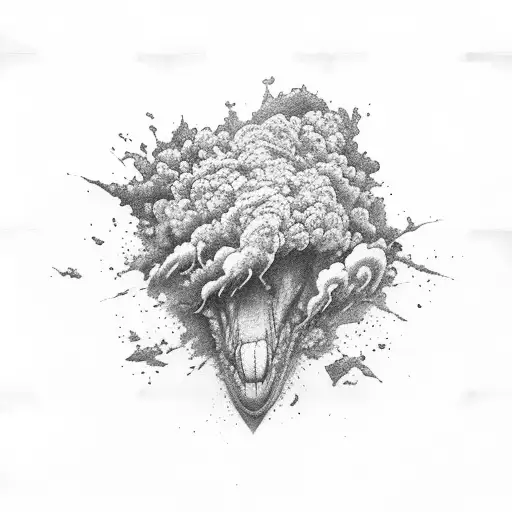 volcano tattoo design idea