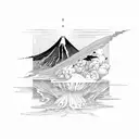 volcano tattoo design idea