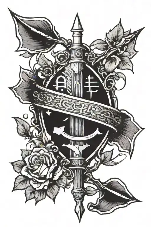archer arrow "I will not be shaken Psalms 62:6 tattoo design idea