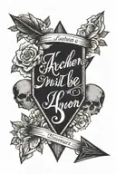 archer arrow "I will not be shaken Psalms 62:6 tattoo design idea