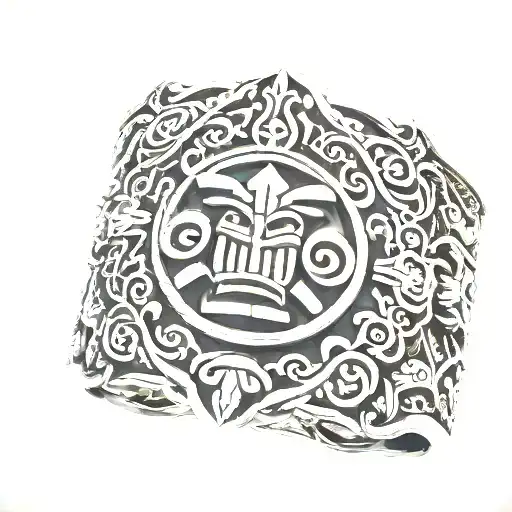 Polynesian wrist totem pole bracelet tattoo design idea