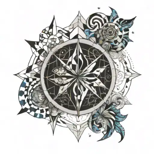 mix astrological sign aries pisces gemini sagittarius tattoo design idea