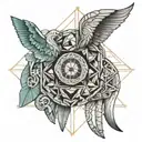 mix astrological sign aries pisces gemini sagittarius tattoo design idea