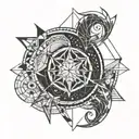 mix astrological sign aries pisces gemini sagittarius tattoo design idea